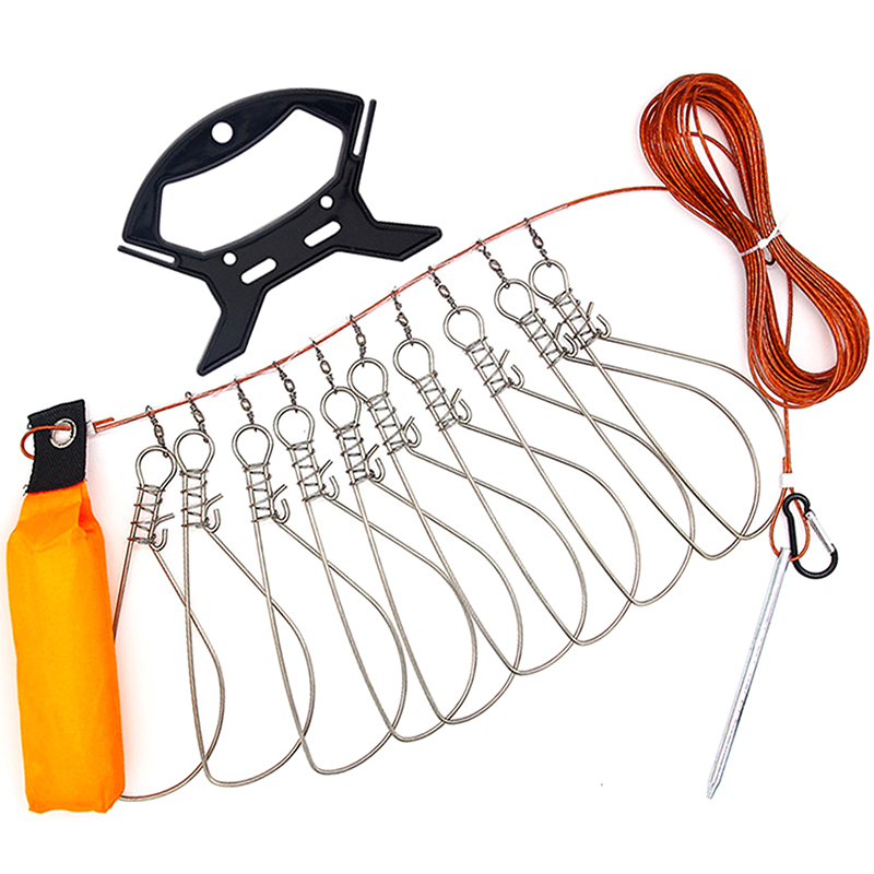 Conventional Reel - ● Fischverschluss-Schnalle mit Rolle, Edelstahl-Lanyard, 5-Snap-Float-Fischstringer-Controller-Clip,
