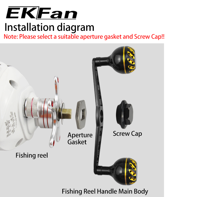 Fly Reel - EKfan 130MM Baitcasting-Angelrollen-Griff für A/S/D 7*4/8*5mm